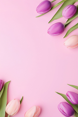 JPG 식물 편집이미지 디자인 꽃 분홍색 컬러 꽃다발 백그라운드 잎 자연 장식 보라색 봄 튤립 분위기 원예 편집실사 AI포토 AI콘텐츠 계절 컨셉 취미 CG 생태계 파일형식