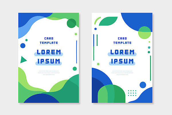 모양 도형 디자인 선 컬러 백그라운드 일러스트 텍스트 그래픽 초록색 파란색 세트 디지털 표현 원형 카드 인쇄 조화 비율 구성 국내일러스트 AI파일 파일형식 벡터