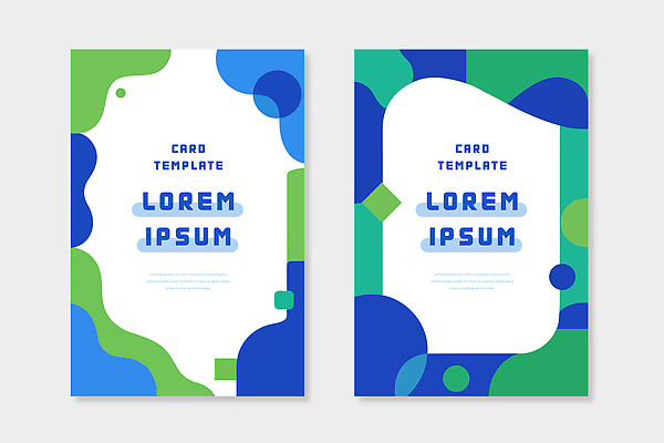 모양 디자인 예술 컬러 백그라운드 일러스트 그래픽 초록색 파란색 세트 표현 카드 모던 비율 구성 제안 창작 스타일 국내일러스트 AI파일 파일형식 벡터