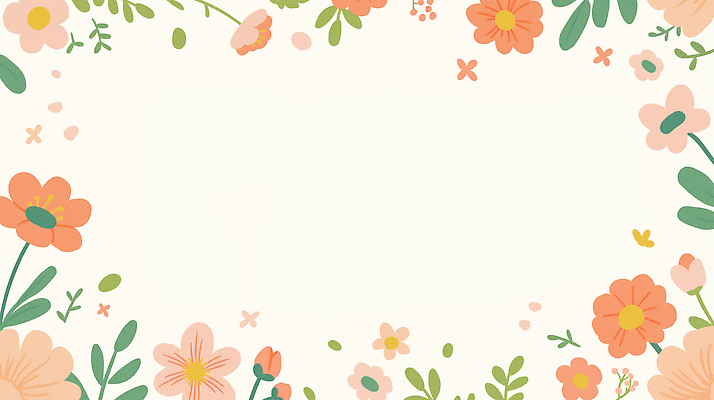 JPG 식물 디자인 꽃 예술 분홍색 컬러 백그라운드 일러스트 자연 생명 열대 아이디어 프레임 따뜻함 장식 초록색 주황색 봄 뷰티풀 창의성 국내일러스트 계절 컨셉 생태계 파일형식