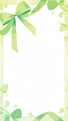 JPG 디자인 리본 백그라운드 패턴 일러스트 수채화 프레임 그래픽 장식 초록색 인테리어 공백 클로버 그림 내용 단순화된 뷰티풀 스타일 추가 미니멀 국내일러스트 AI일러스트 AI콘텐츠 컬러 무늬 파일형식