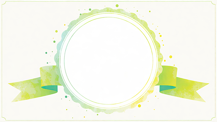 JPG 모양 디자인 리본 예술 컬러 백그라운드 일러스트 수채화 프레임 그래픽 장식 초록색 표현 원형 배열 오브젝트 그림 방법 국내일러스트 AI일러스트 AI콘텐츠 도형 파일형식