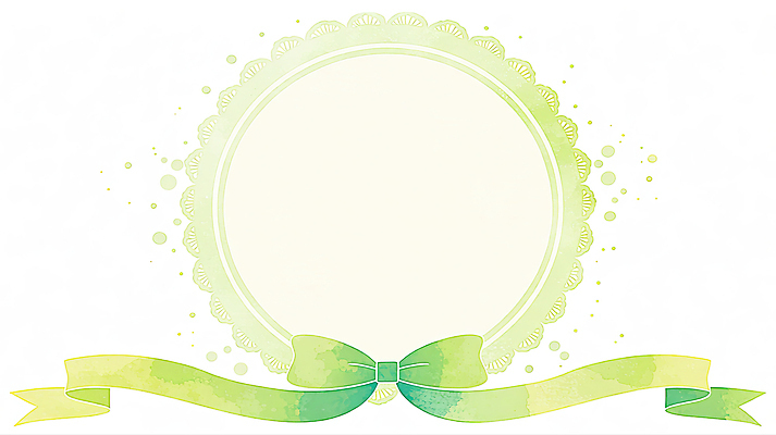 JPG 디자인 리본 컬러 백그라운드 일러스트 포장 도안 수채화 프레임 그래픽 장식 초록색 공예 원형프레임 수공예 국내일러스트 AI일러스트 AI콘텐츠 취미 원형 파일형식