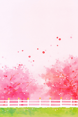 JPG 나무 계절 공원 꽃 컬러 일러스트 자연 하늘 풍경 잔디 울타리 햇빛 노을 봄 산책로 벚꽃 변화 뷰티풀 국내일러스트 AI일러스트 AI콘텐츠 자연요소 식물 공공시설 길 컨셉 담장 태양 생태계 파일형식