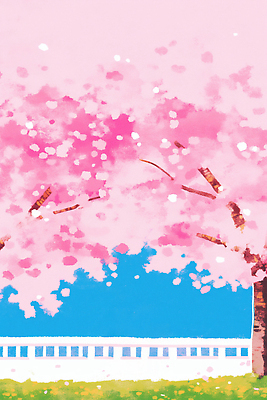 JPG 나무 식물 계절 공원 꽃잎 꽃 분홍색 컬러 일러스트 자연 하늘 풍경 잔디 파란색 촬영 봄 벚꽃 뷰티풀 국내일러스트 AI일러스트 AI콘텐츠 공공시설 생태계 파일형식