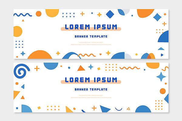 모양 도형 템플릿 디자인 배너 배너템플릿 가로배너 컬러 백그라운드 패턴 그래픽 파란색 홈페이지 주황색 창의력 콘텐츠 스타일 배너세트 AI파일 무늬 가로 세트 파일형식 벡터