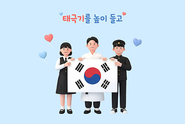 PSD 편집이미지 여자 기념일 남자 학교 한국 사람 소녀 이벤트 소년 3D 국기 태극기 전통의상 삼일절 편집3D 전통 교육 아시아 어린이 공휴일 국경일 디지털합성 파일형식