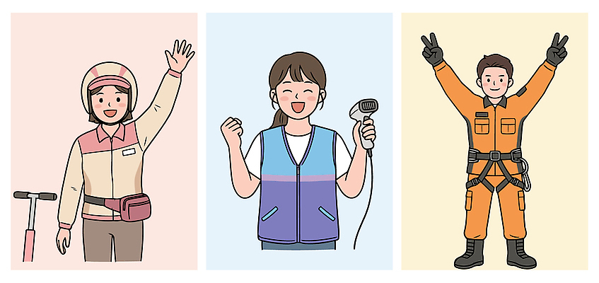 직업 음악 여행 일러스트 노래 모션 기술 안전 사람 기쁨 장비 표현 작업 소방관 고객 연습 즐거움 서비스 아르바이트 소통 퀵보드 국내일러스트 AI파일 감정 교통수단 컨셉 문화예술 구조원 소방 파일형식 벡터