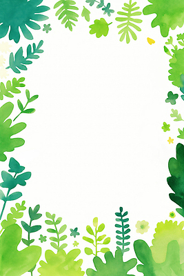 JPG 식물 디자인 화초 예술 백그라운드 잎 일러스트 자연 수채화 프레임 장식 초록색 봄 공간 다양 원형 그림 채색 카피스페이스 국내일러스트 AI일러스트 AI콘텐츠 도형 계절 컬러 다수 미술 공백 생태계 파일형식