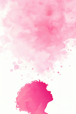 JPG 여자 감정 실루엣 예술 분홍색 백그라운드 생각 일러스트 수채화 미술 소녀 머리 물감 감상 표현 뇌 그림 뷰티풀 상상력 세계여성의날 창의성 국내일러스트 AI일러스트 AI콘텐츠 기념일 어린이 컬러 문화예술 촬영기법 사람 신체부위 미술도구 파일형식