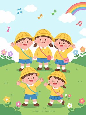 행복 어린이 컬러 무지개 꽃밭 일러스트 노래 모션 자연 웃음 친구 환경 유치원 유치원생 인사 유치원생라이프 그림 놀기 국내일러스트 AI파일 자연요소 라이프스타일 교육 꽃 감정 음악 관계 표정 사람 예절 생태계 파일형식 벡터