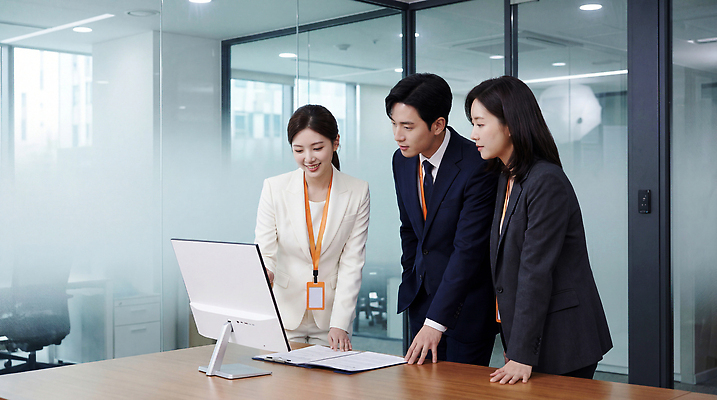 JPG 편집이미지 모션 회의 협력 직장 사람 사무실 스크린 자료 시간 업무 회의실 보고서 준비 의료성형뷰티 편집실사 AI인물포토 AI콘텐츠 회사 비즈니스 작업 CG 파일형식 AI포토