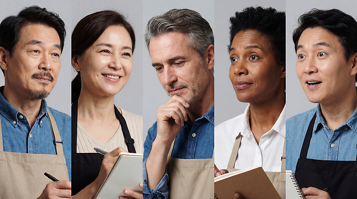 JPG 편집이미지 직업 교육 생각 함께함 표정 대화 여러명 학습 다양 메모지 그룹 집중 연습 고민 의료성형뷰티 편집실사 AI인물포토 AI콘텐츠 감정 다수 컨셉 말하기 사람 사무용품 CG 파일형식 AI포토
