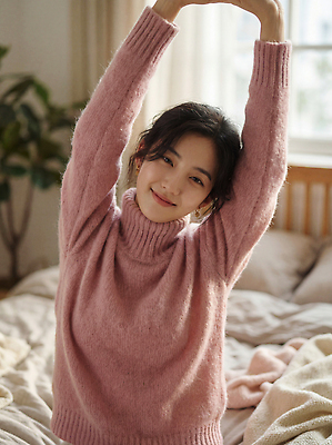JPG 편집이미지 여자 겨울 아침 휴식 실내 밝음 손짓 일상 방 침대 편안함 스웨터 의료성형뷰티 스타일 편집실사 AI인물포토 AI콘텐츠 주간 계절 가구 컨셉 상의 모션 사람 내부 라이프 감각 CG 파일형식 AI포토