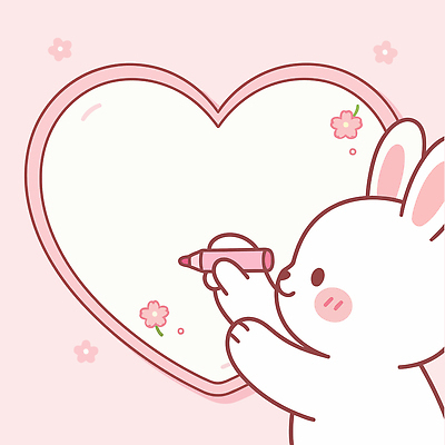 캐릭터 디자인 꽃 어린이 분홍색 백그라운드 일러스트 프레임 사랑 장식 세트 귀여움 하트 토끼 그림 크레파스 창작 국내일러스트 AI파일 모양 식물 감정 컬러 컨셉 포유류 학용품 사람 반려동물 파일형식 벡터