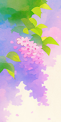 JPG 식물 디자인 사계절 꽃 감정 예술 컬러 백그라운드 잎 일러스트 자연 페인팅 수채화 초록색 보라색 봄 그림 화사함 조화 등나무 등나무꽃 뷰티풀 국내일러스트 AI일러스트 AI콘텐츠 나무 계절 컨셉 생태계 파일형식