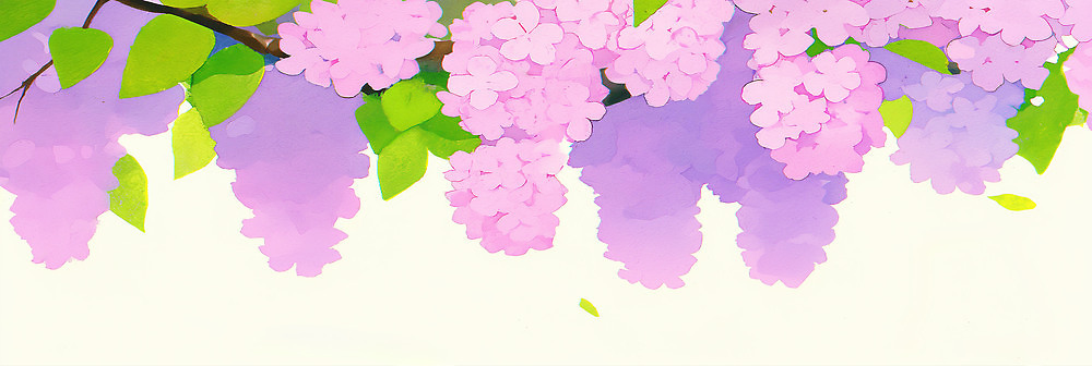 JPG 나무 식물 계절 꽃잎 꽃 분홍색 일러스트 자연 생명 풍경 보라색 봄 성장 꽃봉오리 가지치기 등나무 등나무꽃 복사나무 국내일러스트 AI일러스트 AI콘텐츠 컬러 생태계 원예 파일형식