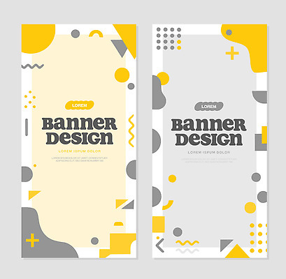 도형 템플릿 디자인 배너 배너템플릿 세로배너 상징 컬러 패턴 추상 타이포그라피 그래픽 세트 노란색 회색 배열 레이아웃 기하학 예시 AI파일 문자 무늬 세로 파일형식 벡터