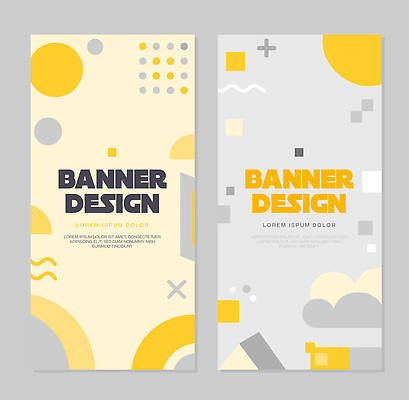템플릿 디자인 배너 배너템플릿 세로배너 컬러 패턴 비즈니스 추상 그래픽 세트 노란색 견본 회색 알림 모던 기하학 단순화된 스타일 경관 AI파일 무늬 풍경 세로 파일형식 벡터