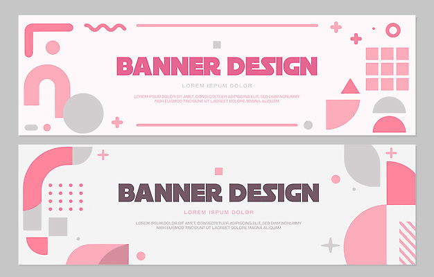 모양 도형 템플릿 디자인 배너 배너템플릿 가로배너 분홍색 컬러 추상 그래픽 세트 매력적 회색 배열 모던 기하학 조화 창의성 미니멀 AI파일 컨셉 무늬 가로 파일형식 벡터