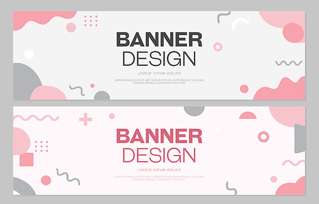 모양 템플릿 디자인 배너 배너템플릿 가로배너 분홍색 컬러 패턴 텍스트 추상 그래픽 세트 공간 회색 흰색 모던 마케팅 조합 AI파일 무늬 가로 파일형식 벡터