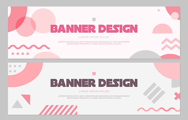 도형 템플릿 디자인 배너 배너템플릿 가로배너 분홍색 컬러 백그라운드 텍스트 추상 그래픽 세트 사각형 회색 원형 모던 구성 예시 스타일 AI파일 무늬 가로 파일형식 벡터