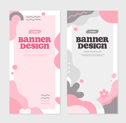 모양 템플릿 디자인 배너 배너템플릿 세로배너 예술 분홍색 컬러 패턴 추상 그래픽 세트 회색 알림 심볼 마케팅 조합 평면 미니멀 AI파일 무늬 세로 파일형식 벡터