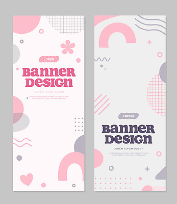 도형 템플릿 디자인 배너 배너템플릿 세로배너 분홍색 패턴 텍스트 추상 그래픽 세로 세트 견본 회색 모던 만들기 단순화된 예시 스타일 AI파일 컬러 무늬 모션 파일형식 벡터