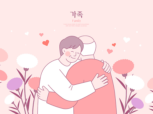 꽃 행복 감정 일러스트 가족 관계 포옹 자연 따뜻함 사랑 믿음 기쁨 꽃집 즐거움 소통 뷰티풀 순간 존경 국내일러스트 AI파일 식물 컨셉 안기 상점 생태계 파일형식 벡터