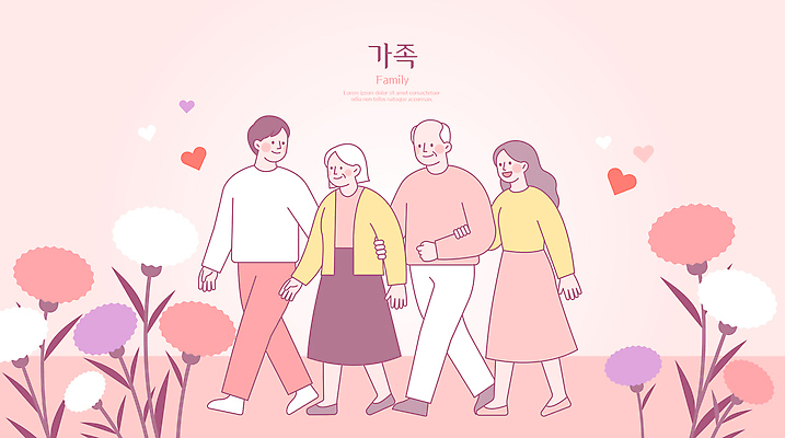 커플 꽃 행복 일러스트 가족 관계 함께함 따뜻함 사랑 여러명 일상 걷기 만남 하트 표현 연령 장면 소통 순간 국내일러스트 AI파일 모양 식물 감정 다수 컨셉 모션 사람 라이프 파일형식 벡터