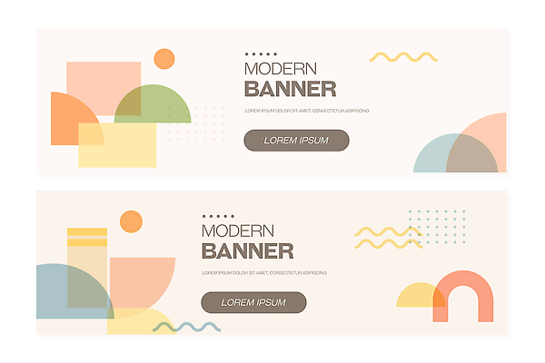 도형 템플릿 디자인 배너 배너템플릿 가로배너 예술 컬러 도안 아이디어 그래픽 세트 알림 모던 기하학 구성 마케팅 창의성 AI파일 컨셉 무늬 가로 파일형식 벡터