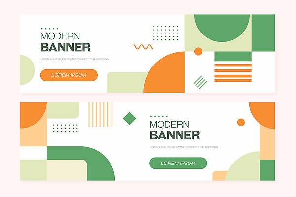 모양 템플릿 디자인 배너 배너템플릿 가로배너 컬러 그래픽 초록색 세트 주황색 기하학 마케팅 웹디자인 인터페이스 스타일 사용자 AI파일 무늬 가로 파일형식 벡터