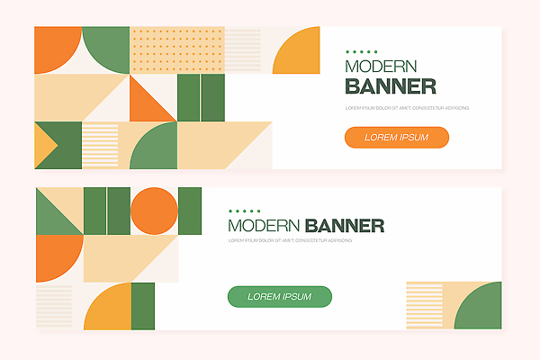 모양 템플릿 디자인 배너 배너템플릿 가로배너 예술 컬러 컨셉 그래픽 가로 초록색 세트 주황색 배열 알림 심볼 모던 기하학 마케팅 AI파일 무늬 파일형식 벡터