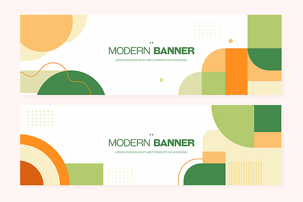 모양 도형 템플릿 디자인 배너 배너템플릿 가로배너 예술 컬러 백그라운드 패턴 그래픽 초록색 세트 주황색 모던 기하학 구성 창의성 벡터 AI파일 무늬 가로 파일형식