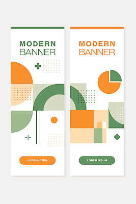모양 도형 템플릿 디자인 배너 배너템플릿 세로배너 선 컬러 패턴 그래픽 초록색 세트 주황색 공간 크기 기하학 직사각형 구성 AI파일 무늬 세로 파일형식 벡터