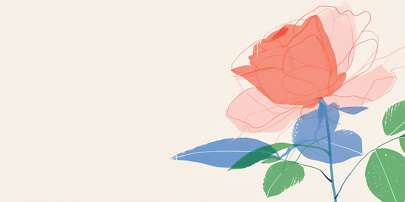 JPG 식물 디자인 꽃 예술 선 줄기 분홍색 컬러 백그라운드 잎 일러스트 자연 장식 장미 표현 그림 부드러움 화사함 단순화된 창의성 국내일러스트 AI일러스트 AI콘텐츠 컨셉 감각 생태계 파일형식