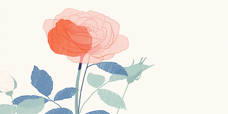 JPG 모양 식물 디자인 꽃 예술 줄기 분홍색 컬러 백그라운드 잎 일러스트 자연 빨간색 장미 회색 배열 그림 부드러움 단순화된 국내일러스트 AI일러스트 AI콘텐츠 감각 생태계 파일형식