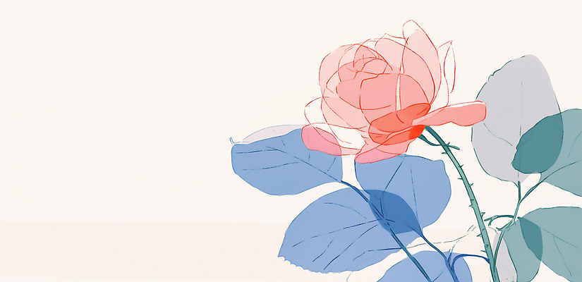 JPG 식물 디자인 꽃 예술 선 컬러 백그라운드 잎 일러스트 자연 생명 장미 표현 붓 그림 파스텔 조화 단순화된 대칭 뷰티풀 국내일러스트 AI일러스트 AI콘텐츠 학용품 생태계 파일형식