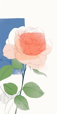 JPG 식물 디자인 꽃잎 꽃 감정 예술 줄기 백그라운드 잎 일러스트 자연 파란색 장미 원근감 흰색 그리기 그림 뷰티풀 색채 국내일러스트 AI일러스트 AI콘텐츠 뷰포인트 컬러 모션 생태계 파일형식