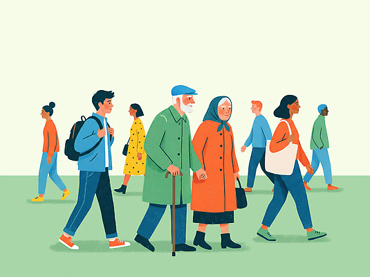 PSD 부부 커플 옷 여자 노년 남자 여행 이동 일러스트 모션 거리 여러명 일상 걷기 도시 조화 스타일 국내일러스트 다수 컨셉 관계 사람 성인 라이프 파일형식