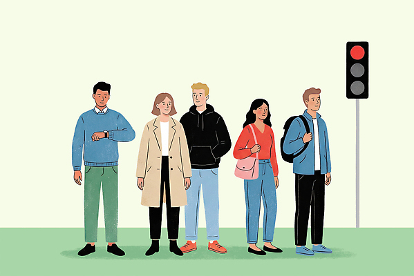 주간 PSD 옷 여자 패션 남자 교통 이동 일러스트 거리 여러명 일상 친구 만남 대기 도시 기다림 보행자 신호등 신호 국내일러스트 자연요소 다수 컨셉 관계 모션 사람 라이프 파일형식