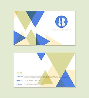 모양 템플릿 디자인 컬러 비즈니스 명함 그래픽 세트 노란색 정보 삼각형 청록색 단순화된 뒷면 앞면 스타일 이미지템플릿 AI파일 도형 파일형식 벡터