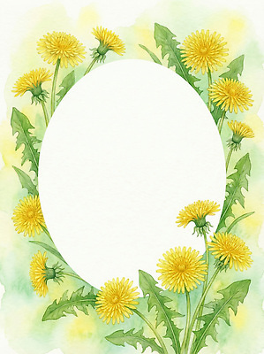 JPG 식물 디자인 꽃 백그라운드 일러스트 캘리그라피 자연 수채화 프레임 장식 여름 노란색 민들레 그림 초대장 국내일러스트 AI일러스트 AI콘텐츠 계절 컬러 카드_감사 생태계 파일형식