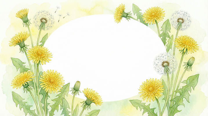 JPG 모양 식물 디자인 꽃 컬러 백그라운드 일러스트 자연 생명 수채화 프레임 초록색 여름 노란색 화환 봄 흰색 민들레 그림 자연물 국내일러스트 계절 생태계 파일형식