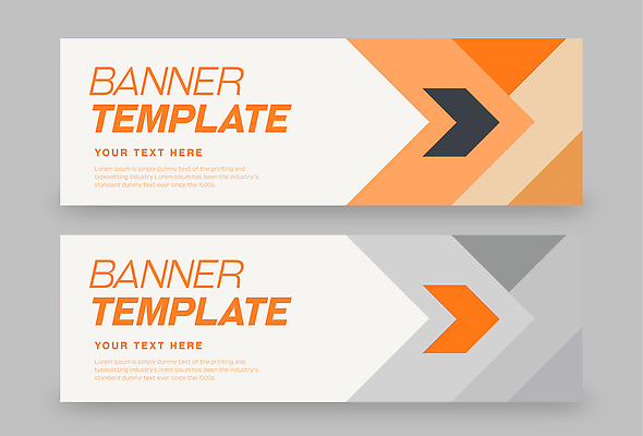 템플릿 디자인 배너 배너템플릿 가로배너 산업 그래픽 세트 홈페이지 주황색 공간 회색 현수막 알림 레이아웃 온라인 마케팅 AI파일 컬러 가로 파일형식 벡터