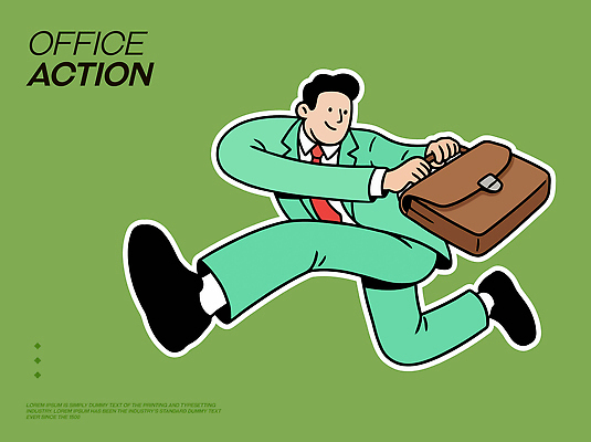 직업 캐릭터 남자 가방 일러스트 비즈니스 모션 직장 표정 사람 정장 상반신 사무실 달리기 회색 작업 비즈니스맨 집중 출근 액션 국내일러스트 AI파일 잡화 옷 컬러 컨셉 회사 직장인 출퇴근 파일형식 벡터