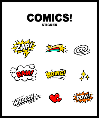 디자인 컬러 스티커 일러스트 그래픽 장식 소리 표현 유머 만화 즐거움 오브젝트 장면 창의성 효과 국내일러스트 AI파일 감정 파일형식 벡터