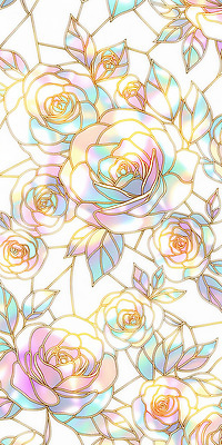 JPG 식물 디자인 꽃잎 꽃 예술 선 컬러 백그라운드 패턴 일러스트 추상 미술 그래픽 장식 장미 금색 화사함 스테인드글라스 스타일 국내일러스트 AI일러스트 AI콘텐츠 컨셉 무늬 유리 문화예술 파일형식