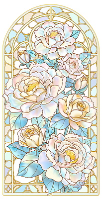 JPG 디자인 꽃잎 꽃 예술 선 컬러 백그라운드 패턴 일러스트 조명 장식 장미 화려 공예 꽃봉오리 그림 스테인드글라스 뷰티풀 국내일러스트 AI일러스트 AI콘텐츠 식물 컨셉 무늬 유리 취미 파일형식