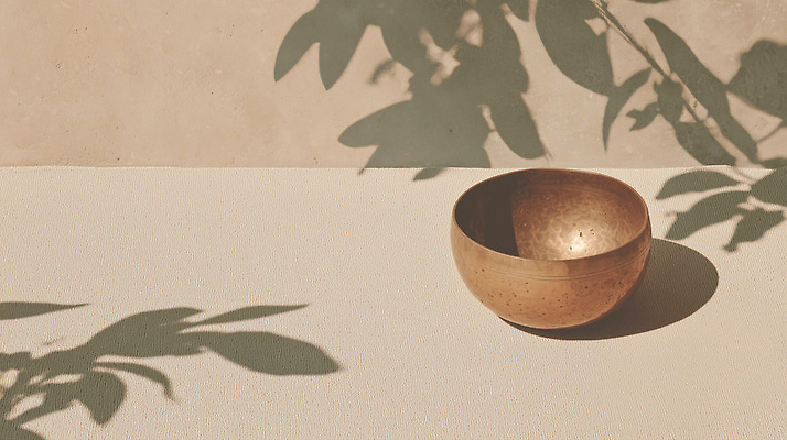 JPG 편집이미지 그릇 디자인 컬러 백그라운드 자연 식탁 탁자 나뭇잎 그림자 장식 인테리어 햇빛 주방 오브젝트 그림 싱잉볼 편집실사 AI포토 AI콘텐츠 식기 가구 잎 태양 불교용품 CG 생태계 파일형식